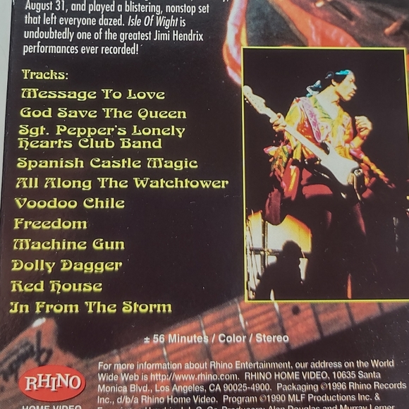 Jimi Hendrix: Live at the Isle of Wight 1970 VHS Retro Vintage Electronics 70's - Picture 6 of 6